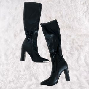 Steven Madden Metal Tip Knee High Leather Boots